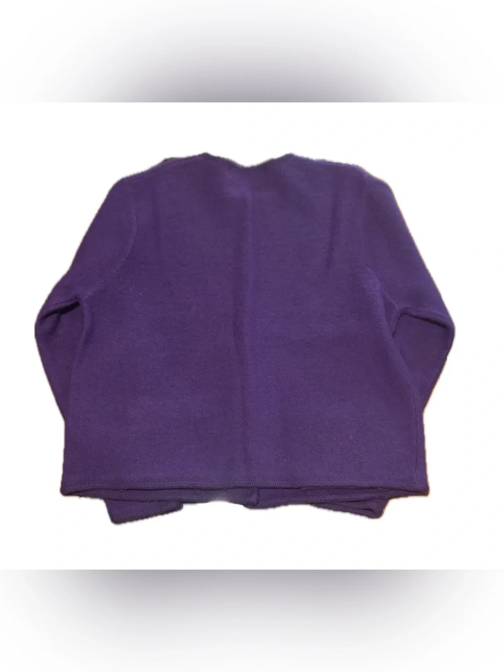 Karen Scott Size: L Purple Crewneck Cashmere-Blend Cardigan with Gold Buttons